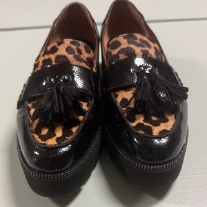 Franco Sarto Leopard Print Tassel Loafers